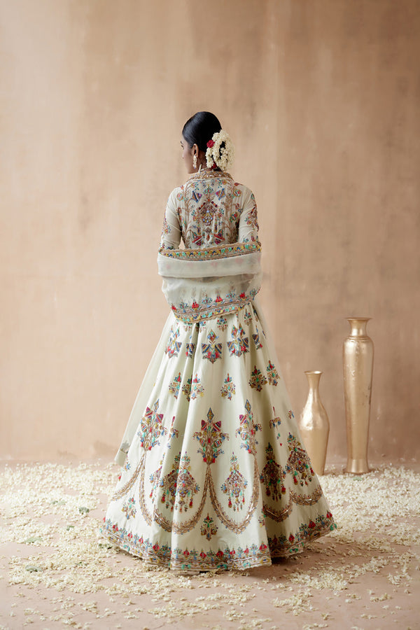 Mint Green Dupion Silk Lehenga Set