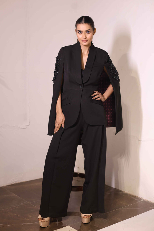 Black cape blazer