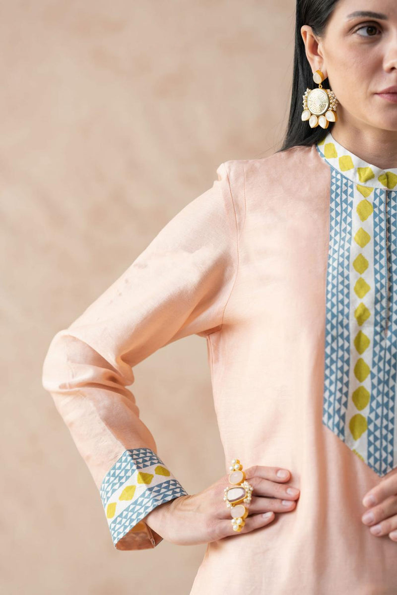 Chanderi Silk Kurta, Palazzo And Dupatta