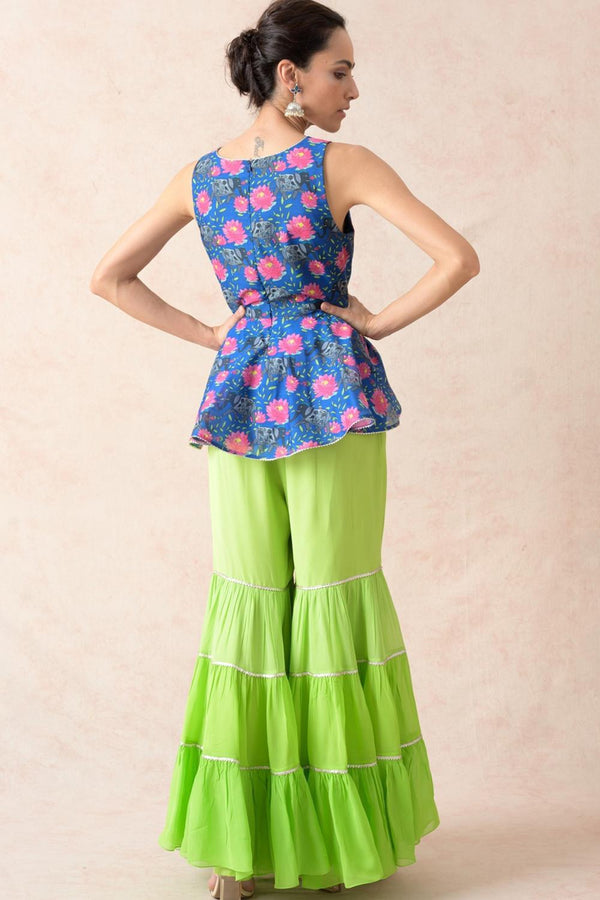 Peblum Kurti With Gharara, Dupatta