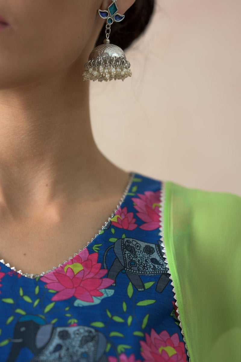 Peblum Kurti With Gharara, Dupatta