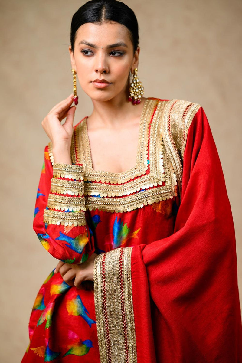 Suit With Palazzo, Dupatta