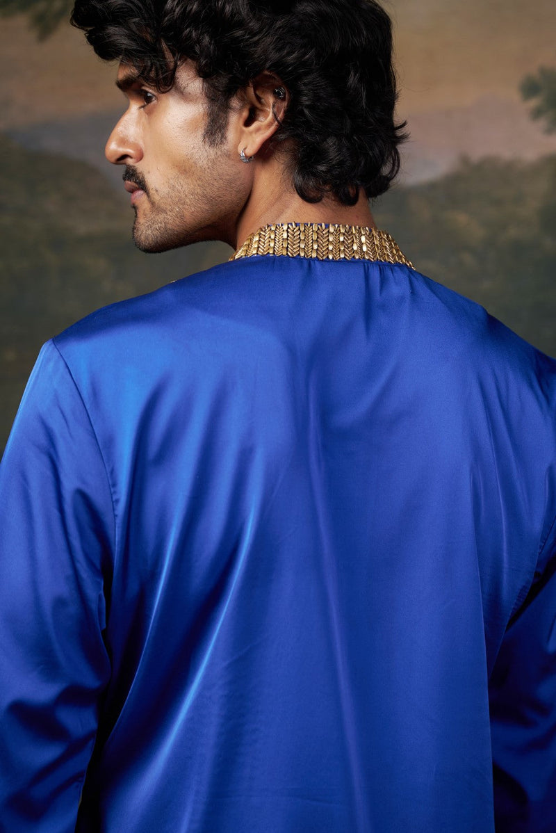 Antique Hand-Embroidered Kurta with Matching Pyjama