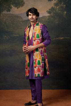 Nehru Jacket with Hand-Embroidered Kurta Set