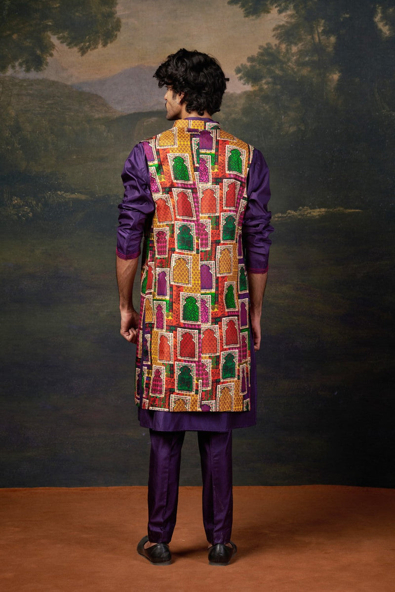 Nehru Jacket with Hand-Embroidered Kurta Set