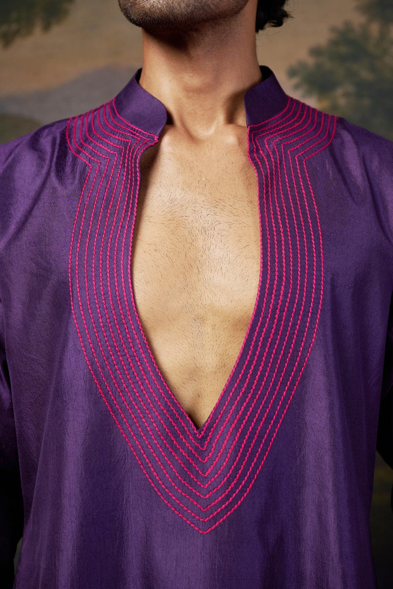 Nehru Jacket with Hand-Embroidered Kurta Set