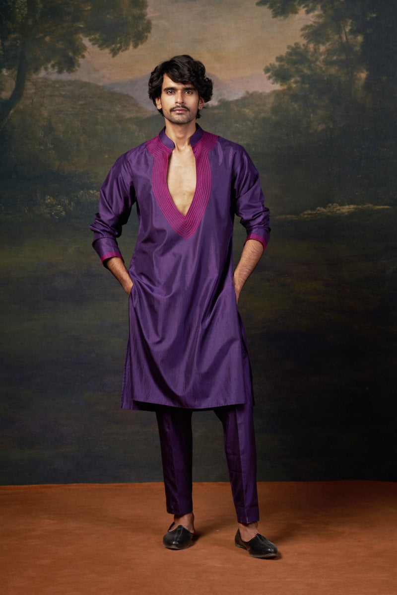 Thread Work Kurta Pyjama Set
