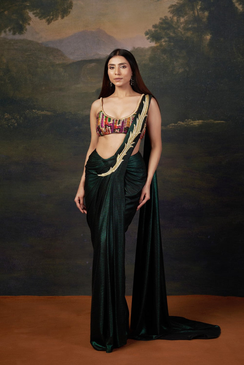 Intricate Handwork Pre-Draped Saree
