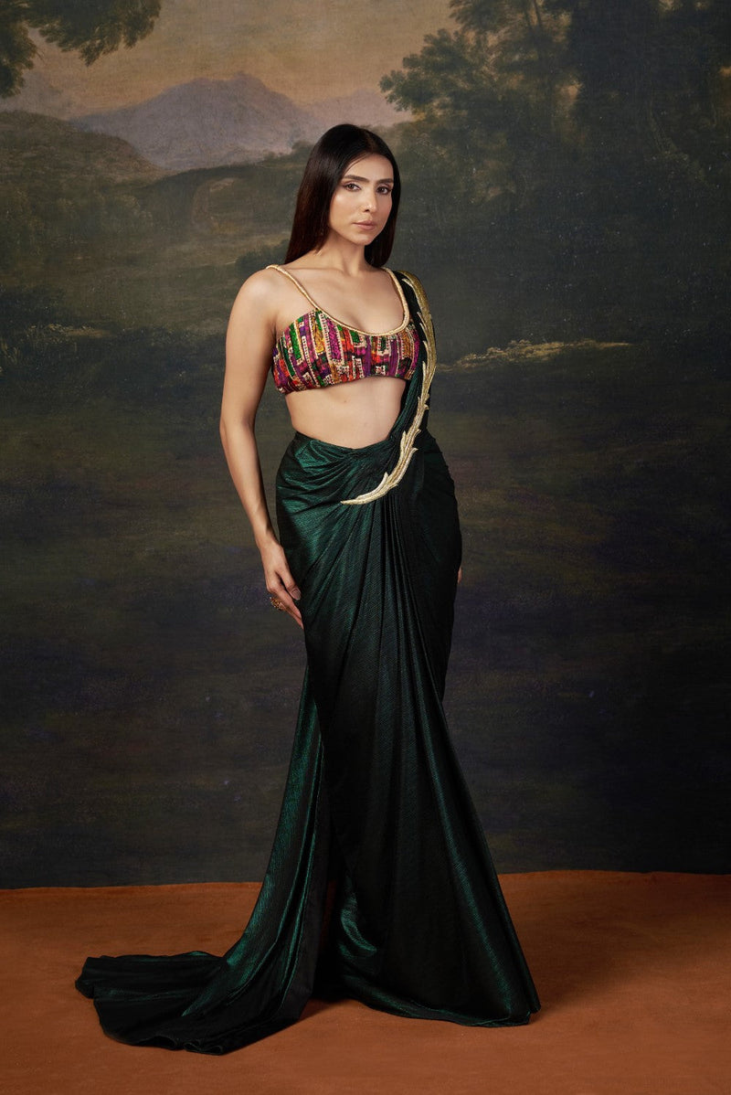 Intricate Handwork Pre-Draped Saree