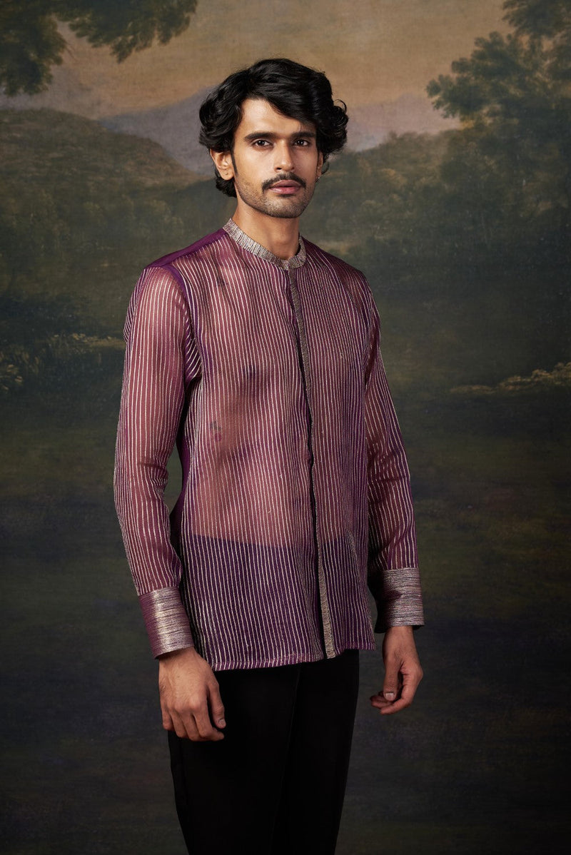 Pure Organza Hand-Embroidered Shirt