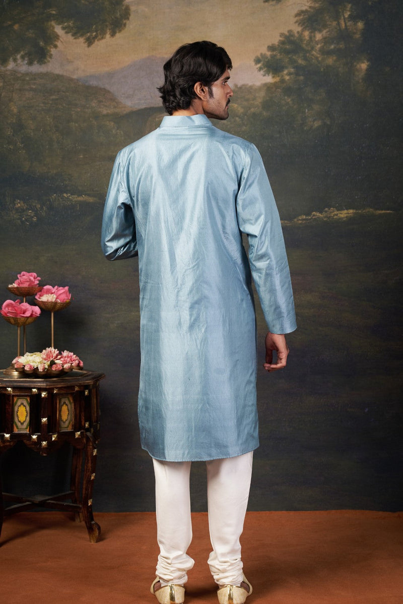 Hand-Embroidered Kurta with Pyjama