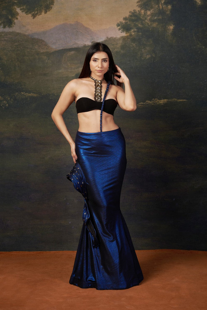 Embellished Saree gown with Heavy Swarovski Work