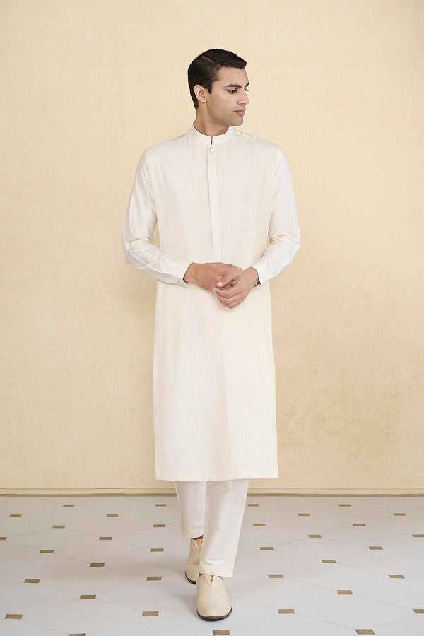 Samit Silk Kurta - Cream