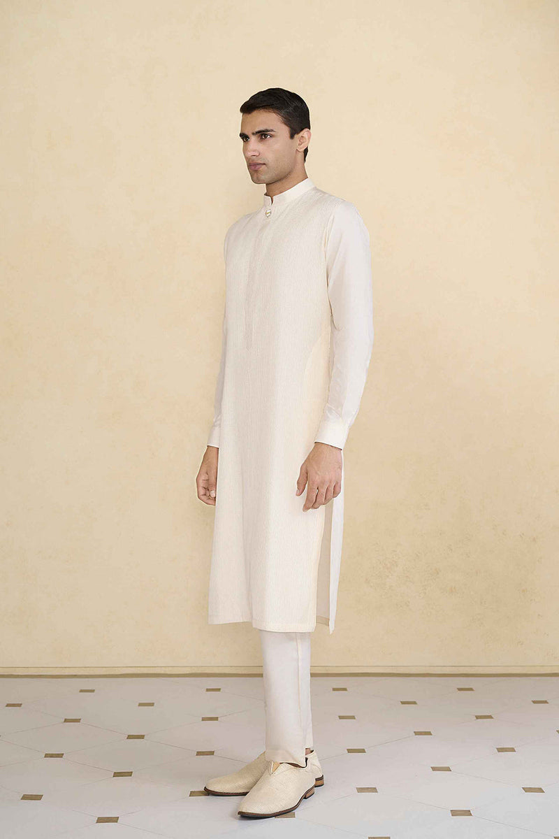 Samit Silk Kurta - Cream