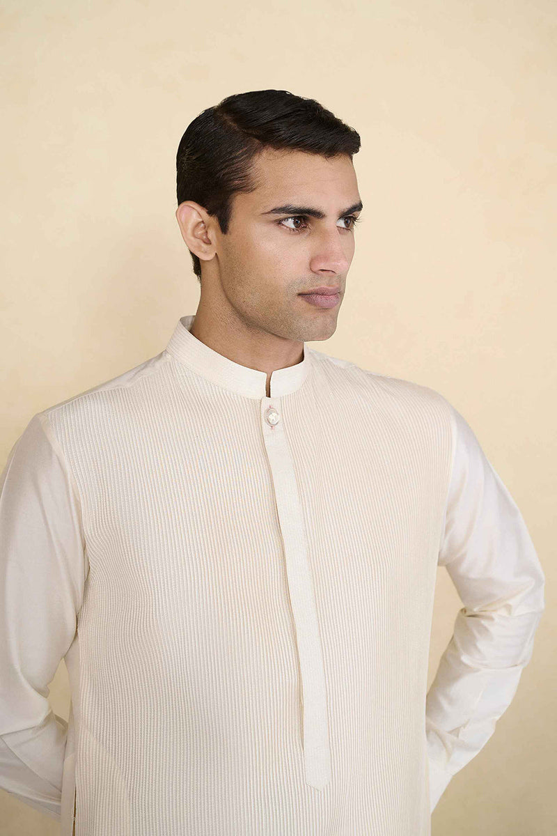 Samit Silk Kurta - Cream