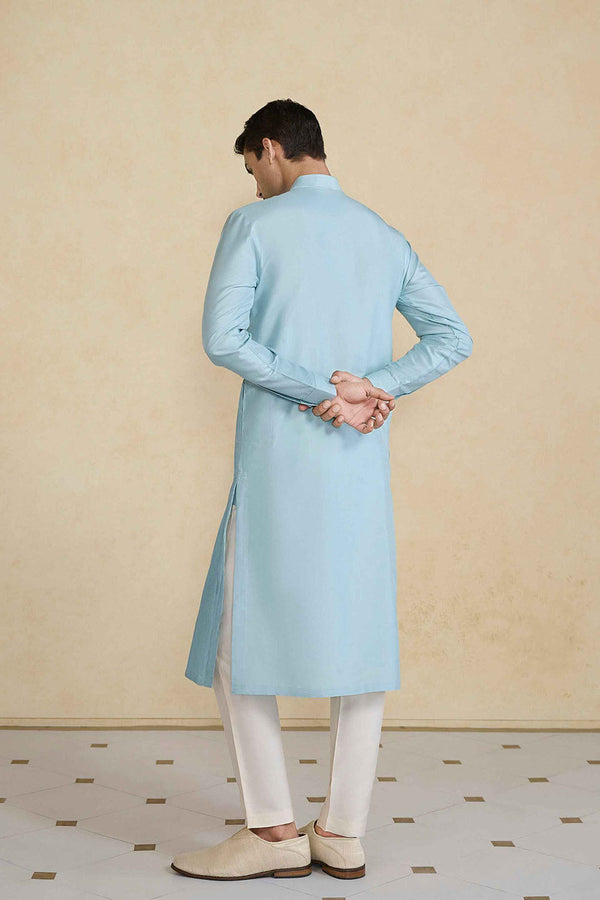 Samit Silk Kurta - Powder Blue
