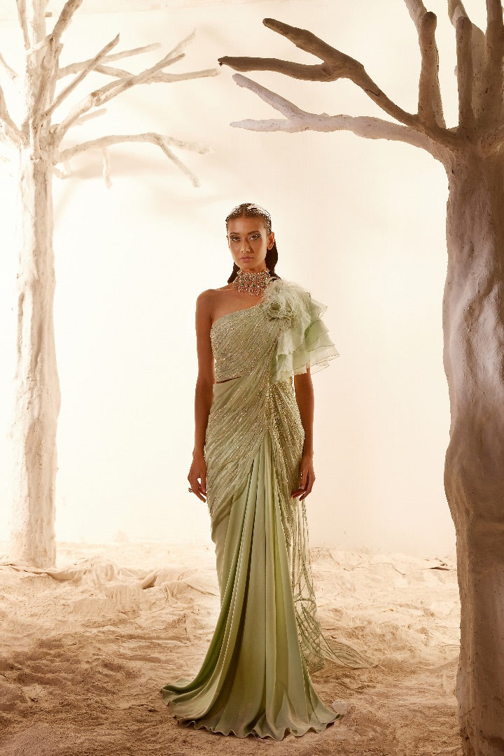 Nile Green Saree