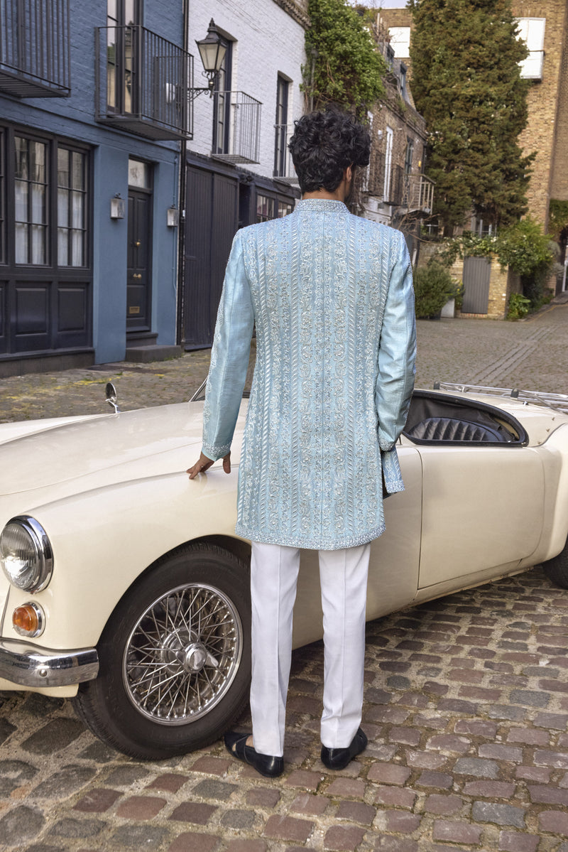 Powder Blue Sherwani Set