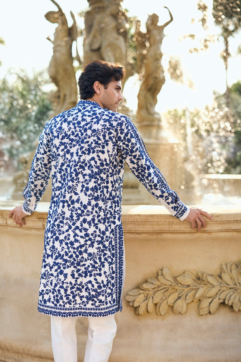 Blue Thread Work Kurta Set