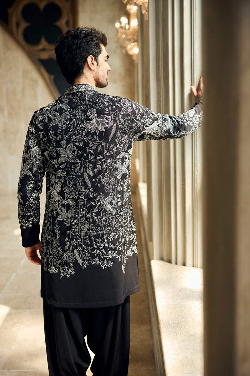Black & Silver Kurta Set