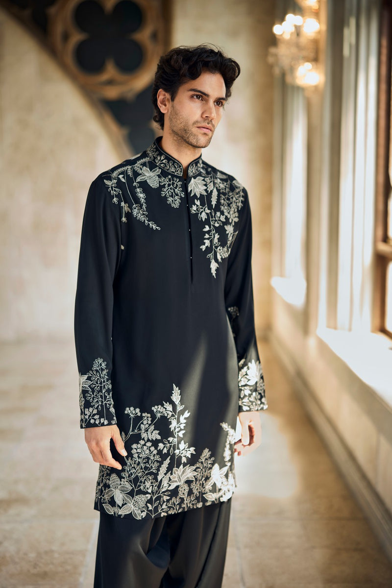 Black & Silver Kurta Set
