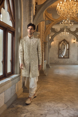 Antique Gold Sherwani Set