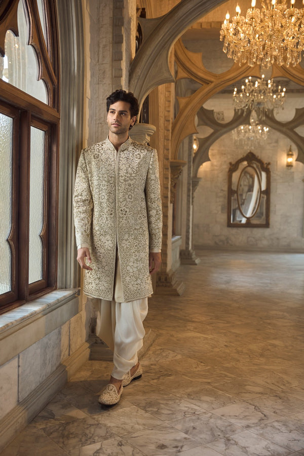 Antique Gold Sherwani Set