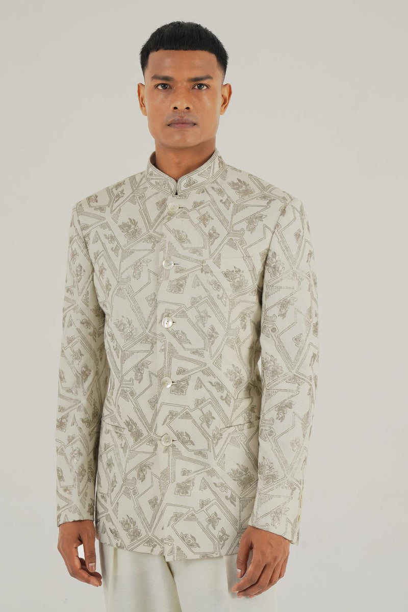Geometric Embroidered Bandhgala