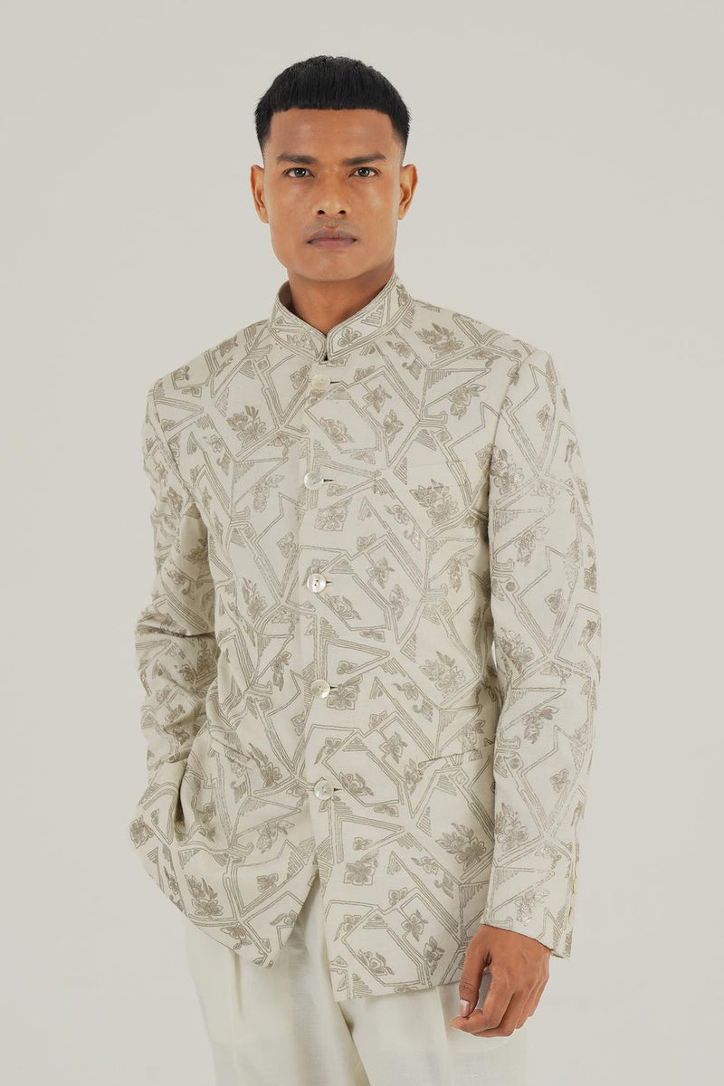 Geometric Embroidered Bandhgala