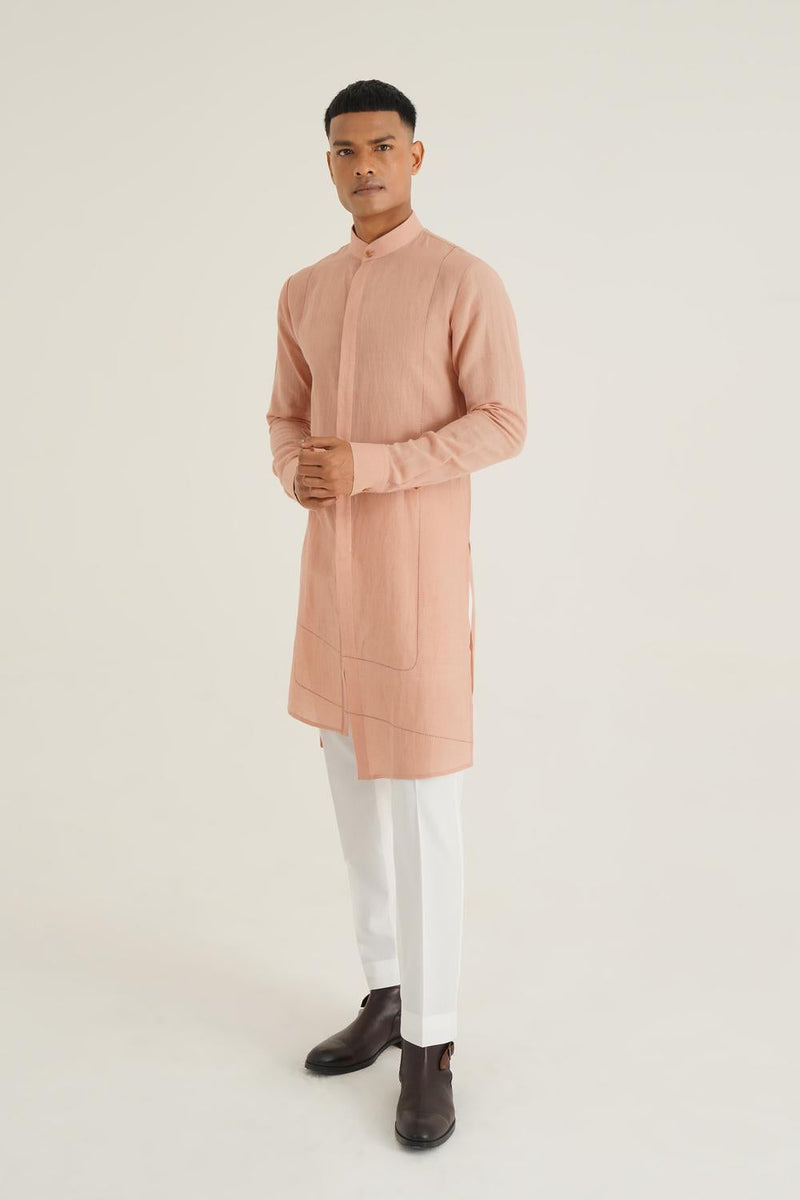 Front Open Handloom Kurta  Set