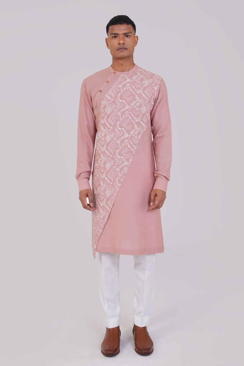 Cotton Silk Criss Cross Printed Kurta Set