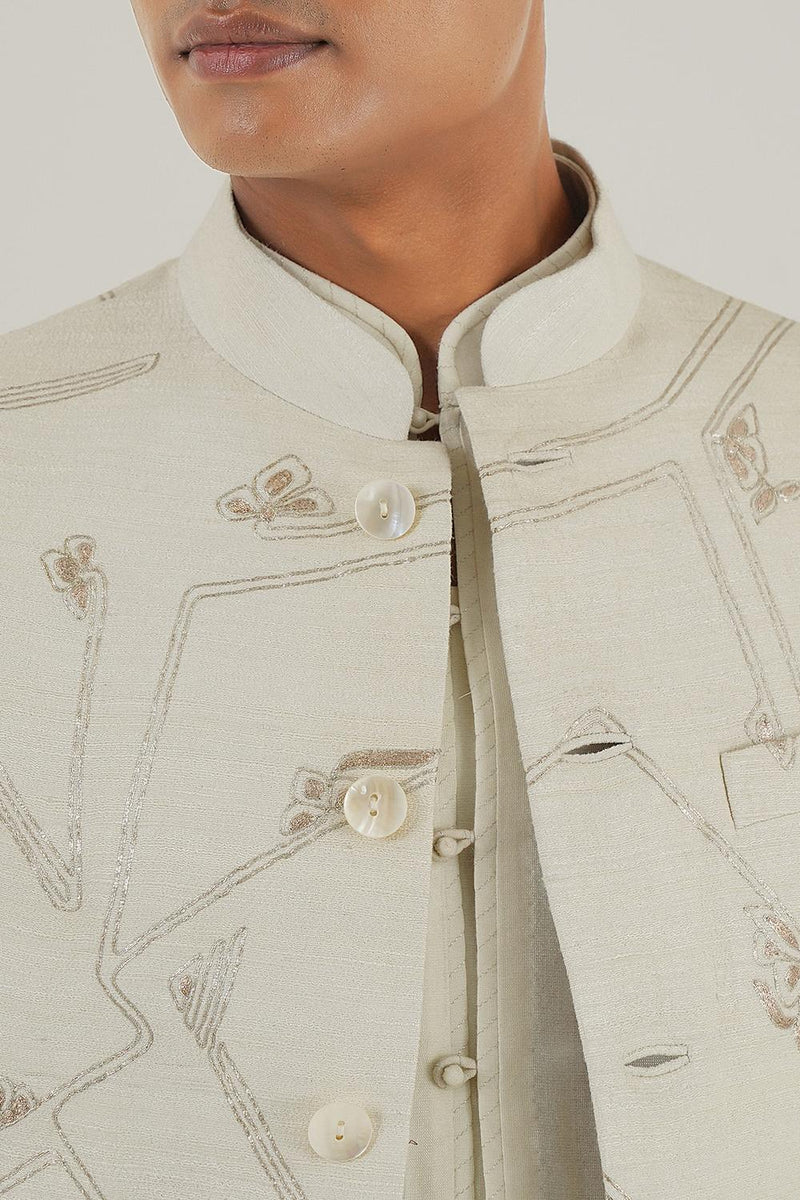 Geometric Embroidered Jawahar Jacket