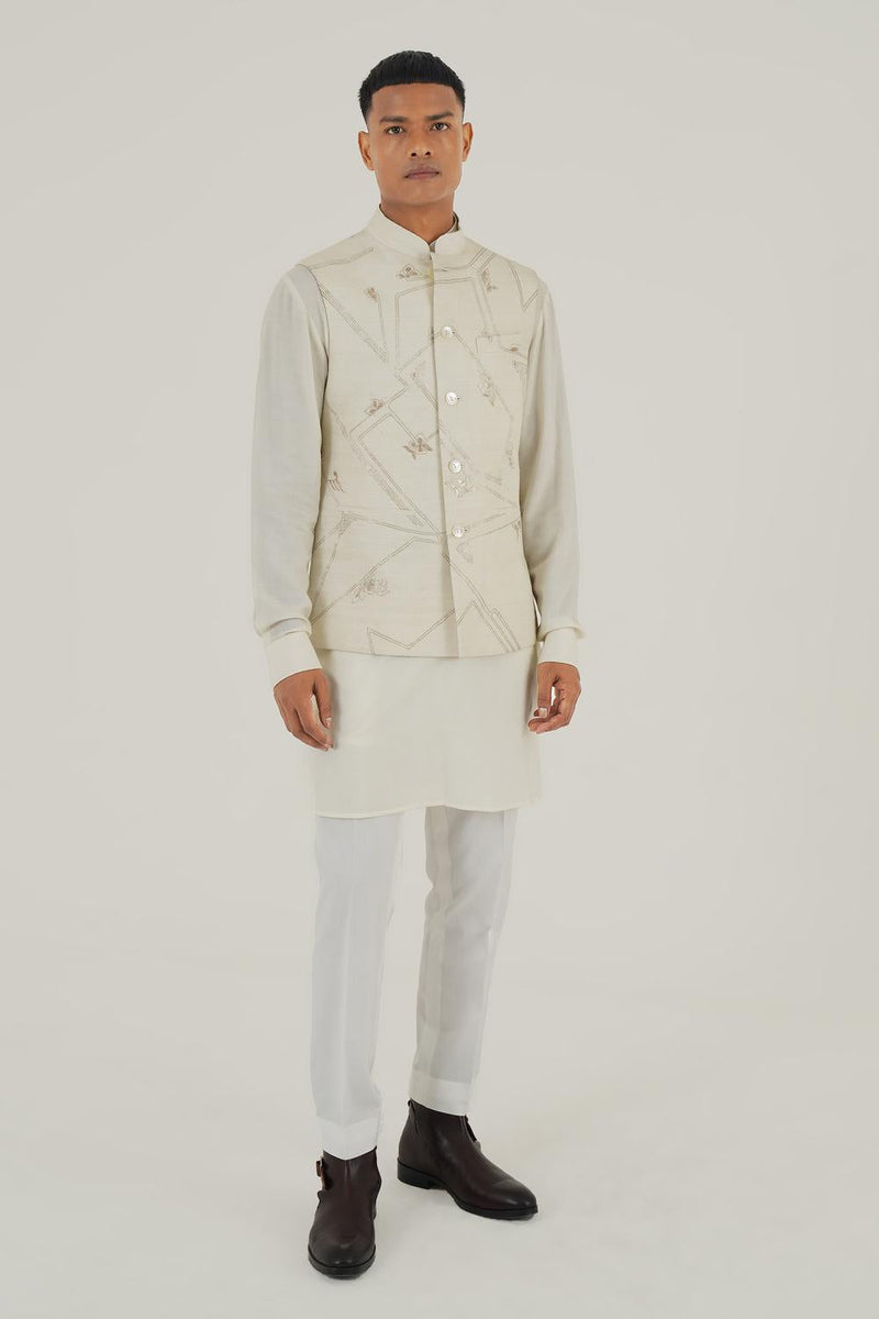 Geometric Embroidered Jawahar Jacket