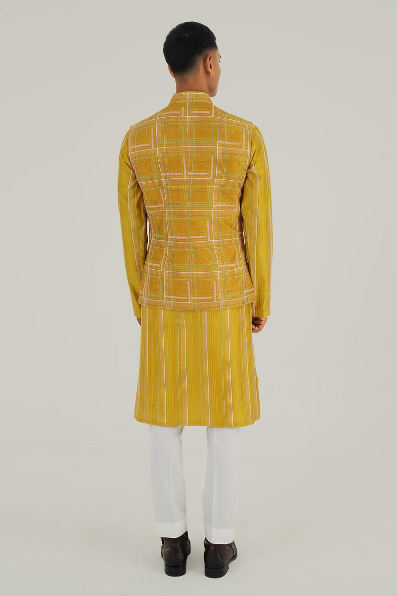 Geometric Embroidered Jawahar Jacket With Mirror Work