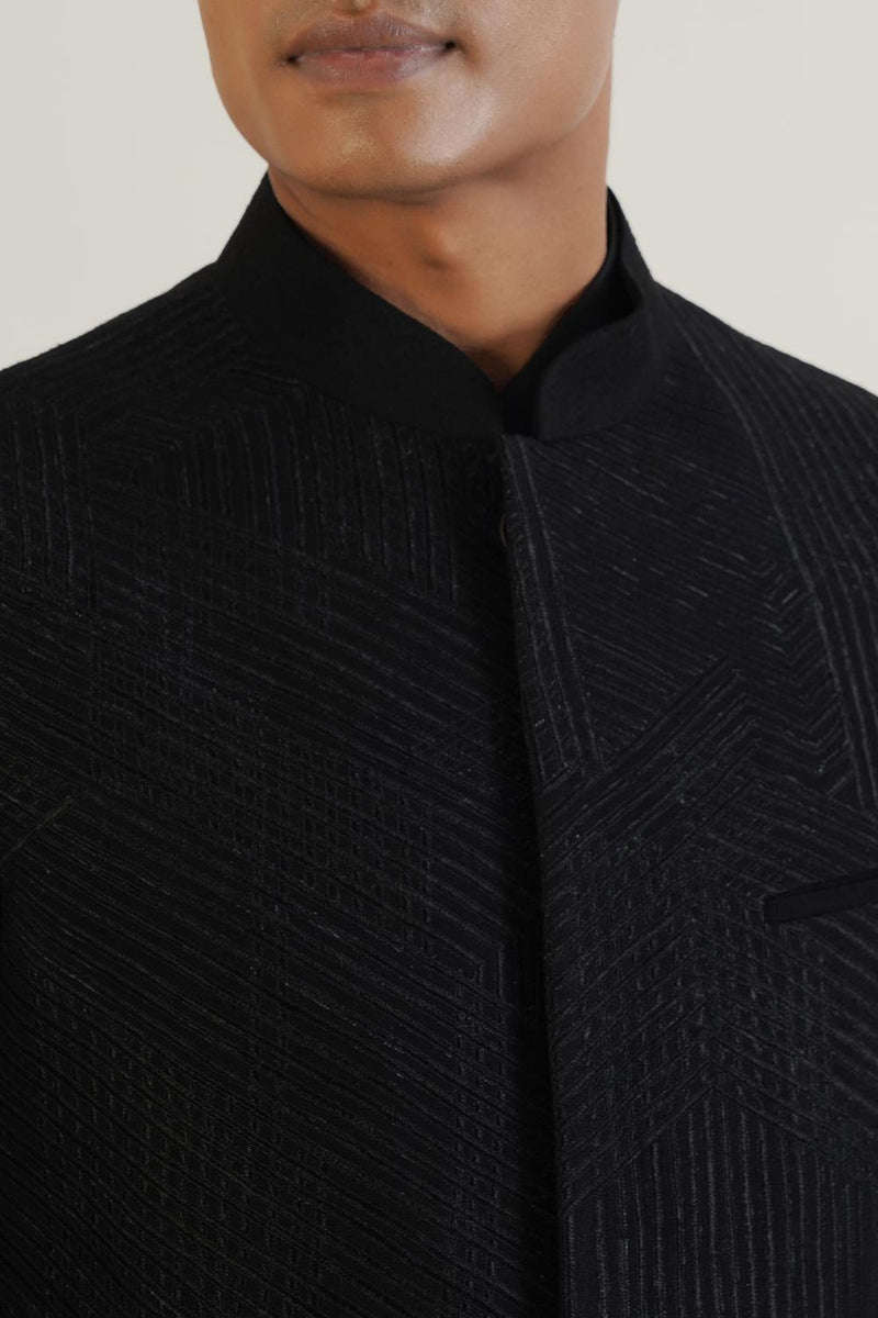 Embroidered Front Open Jawahar Jacket
