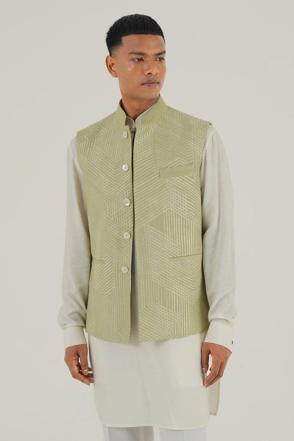 Embroidered Front Open Jawahar Jacket