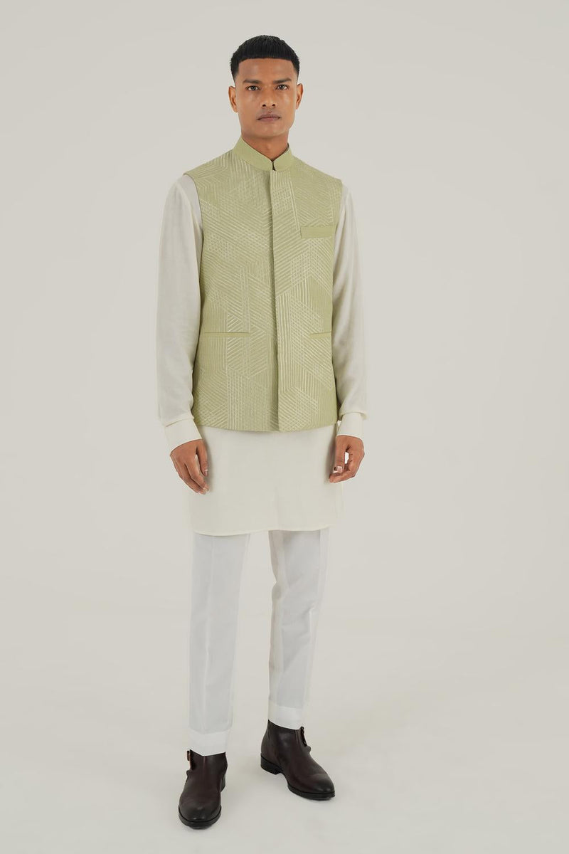 Embroidered Front Open Jawahar Jacket