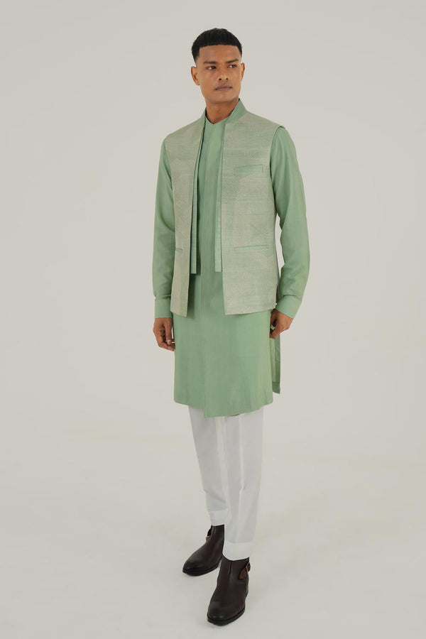 Embroidered Front Open Jawahar Jacket