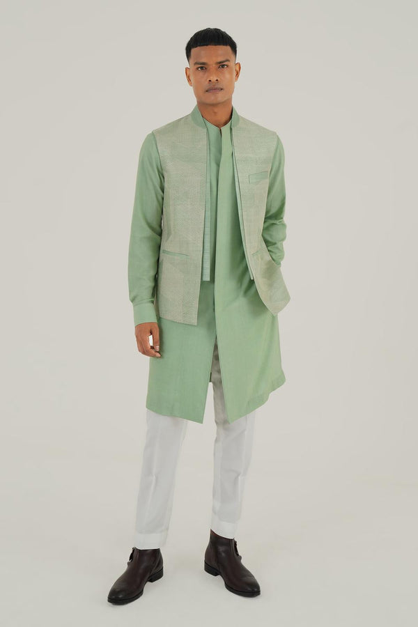 Embroidered Front Open Jawahar Jacket