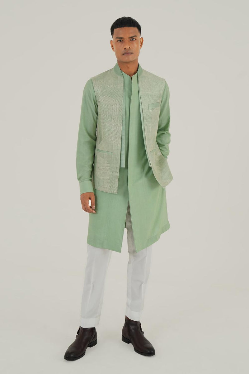 Embroidered Front Open Jawahar Jacket