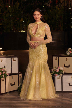 Butter Yellow Mermaind Lehenga Set