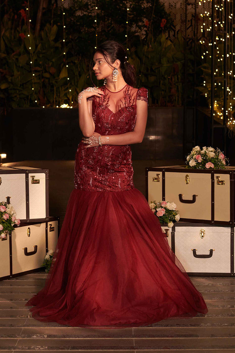 Royal Maroon Gown