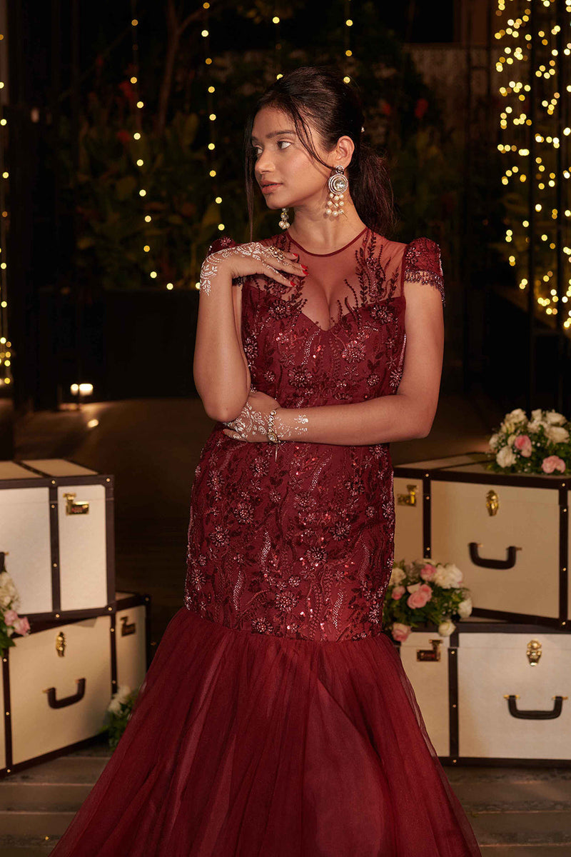 Royal Maroon Gown