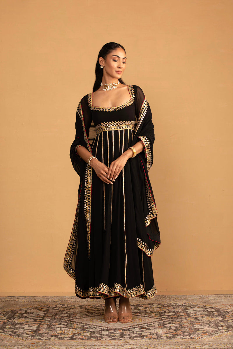 Black Anarkali Set
