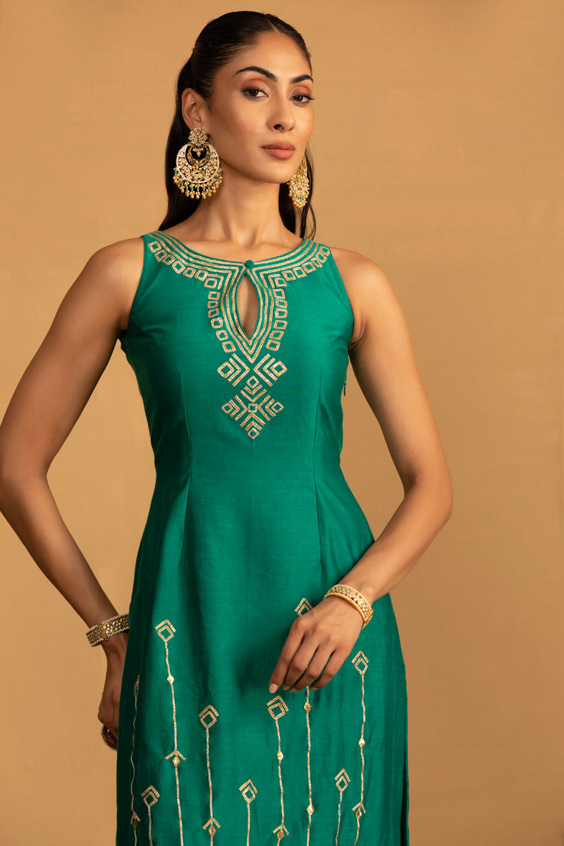 Bottle Green Kurta Set