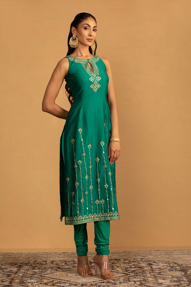 Bottle Green Kurta Set