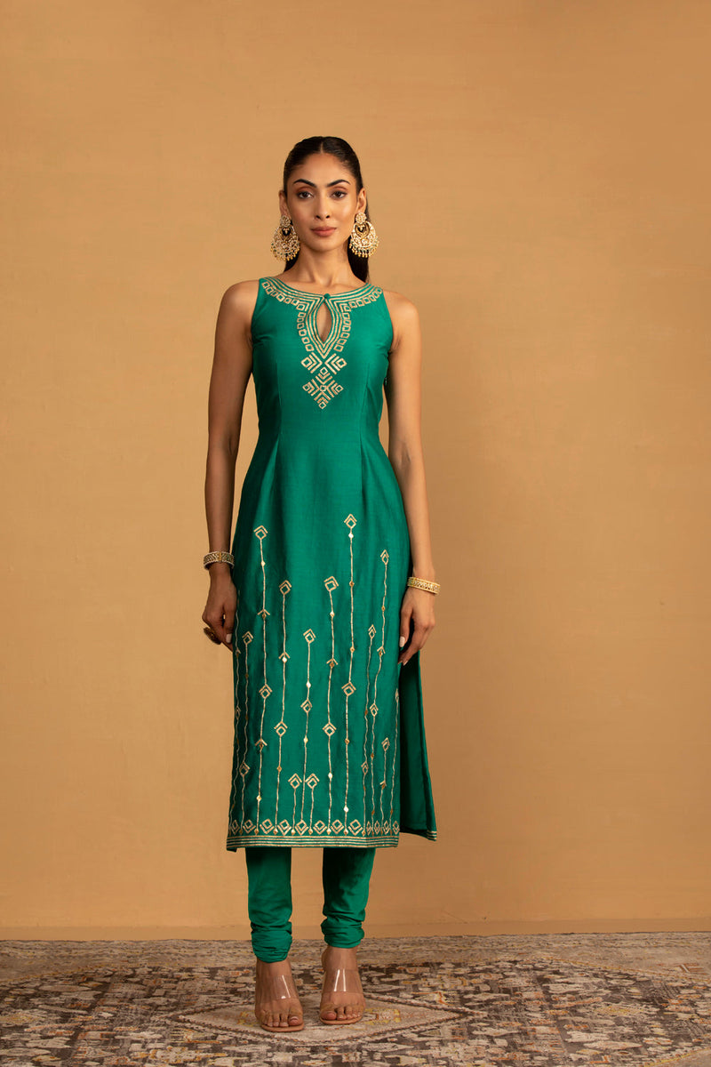 Bottle Green Kurta Set