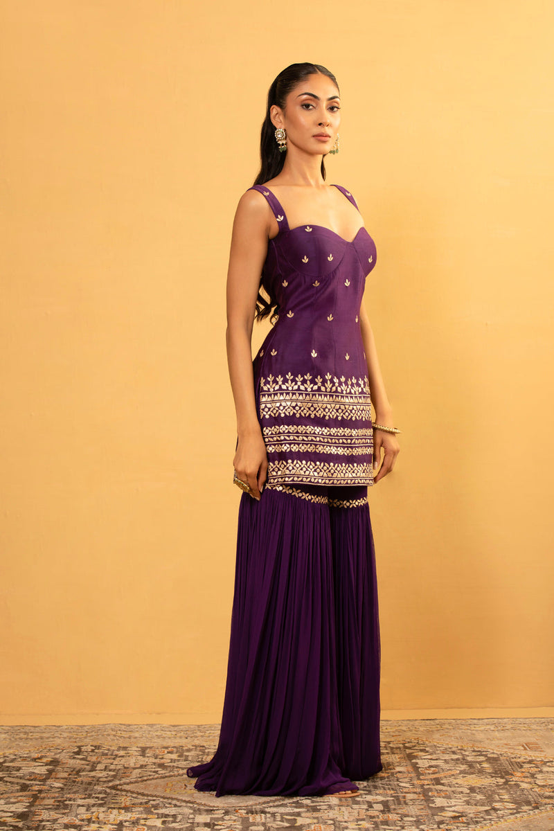Purple Sharara Set