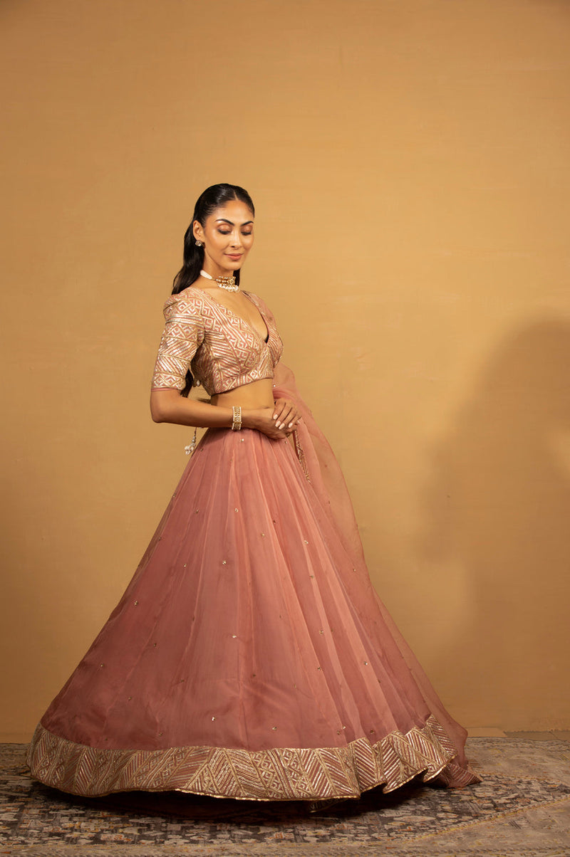 Onion Pink Lehenga Set