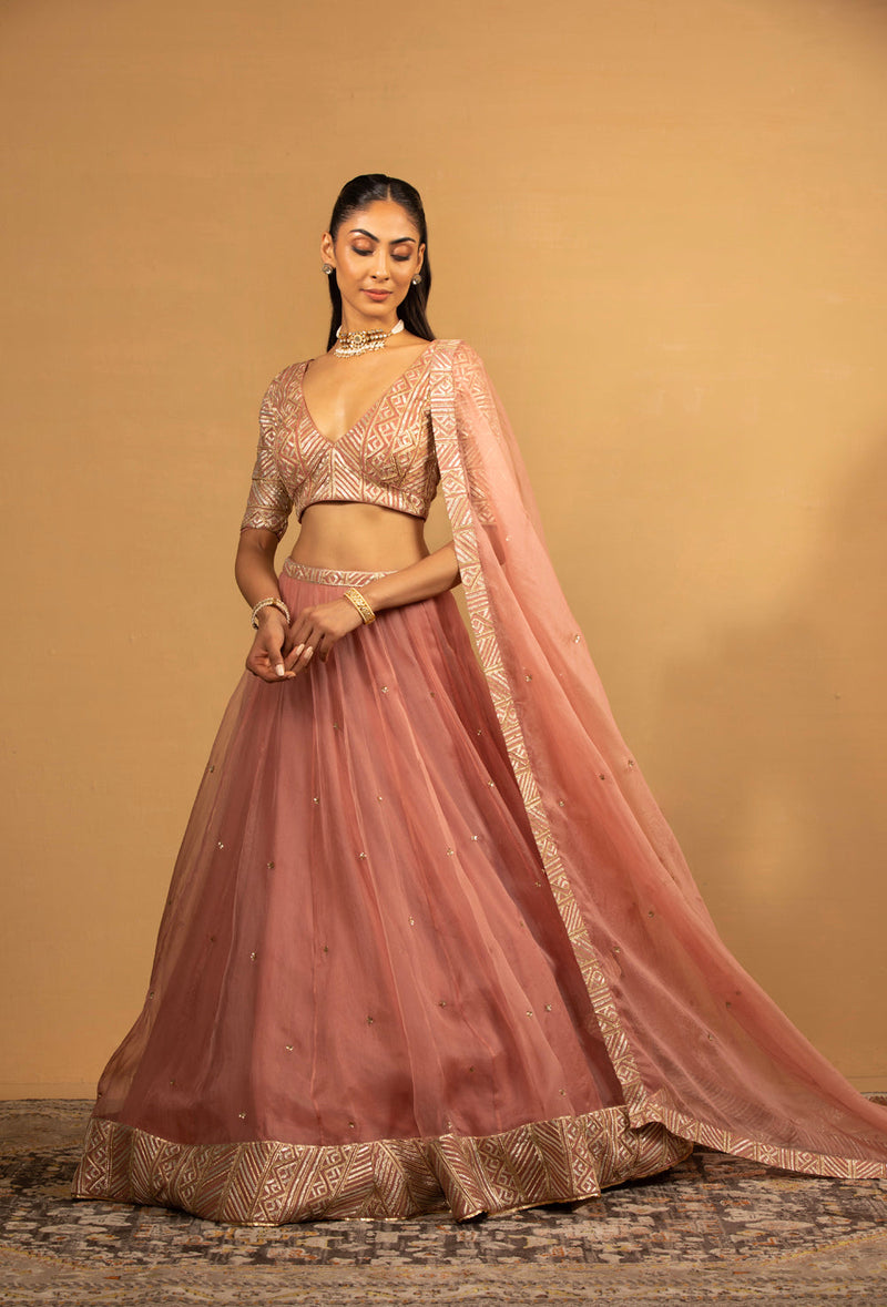 Onion Pink Lehenga Set
